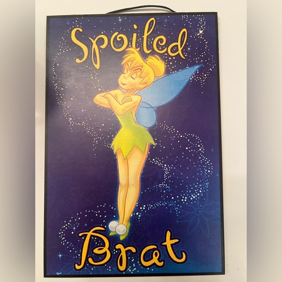 GUC DISNEY Tinker Bell Sign Decor Decorative Sign – Fairy-Inspired Wall Art - Picture 1 of 10